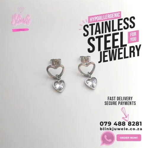 Open Heart Crystal Earrings