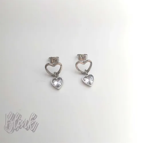 Open Heart Crystal Earrings