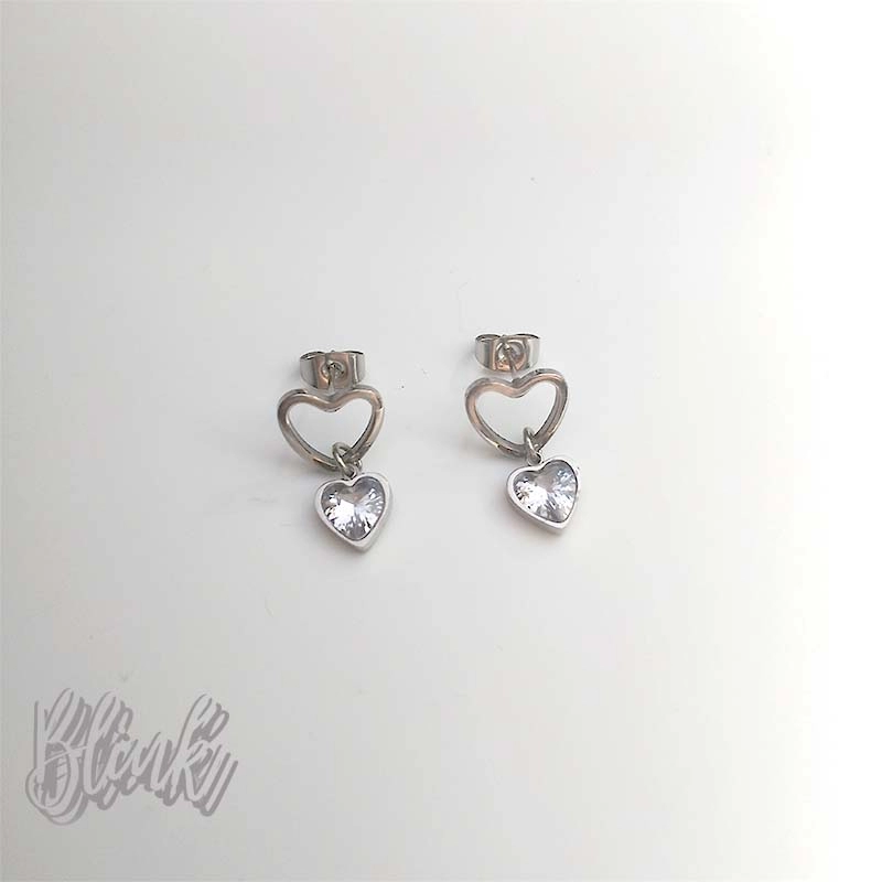 Open Heart Crystal Earrings