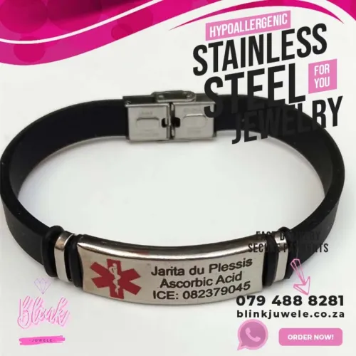 Red Custom Medical Alert Bracelet